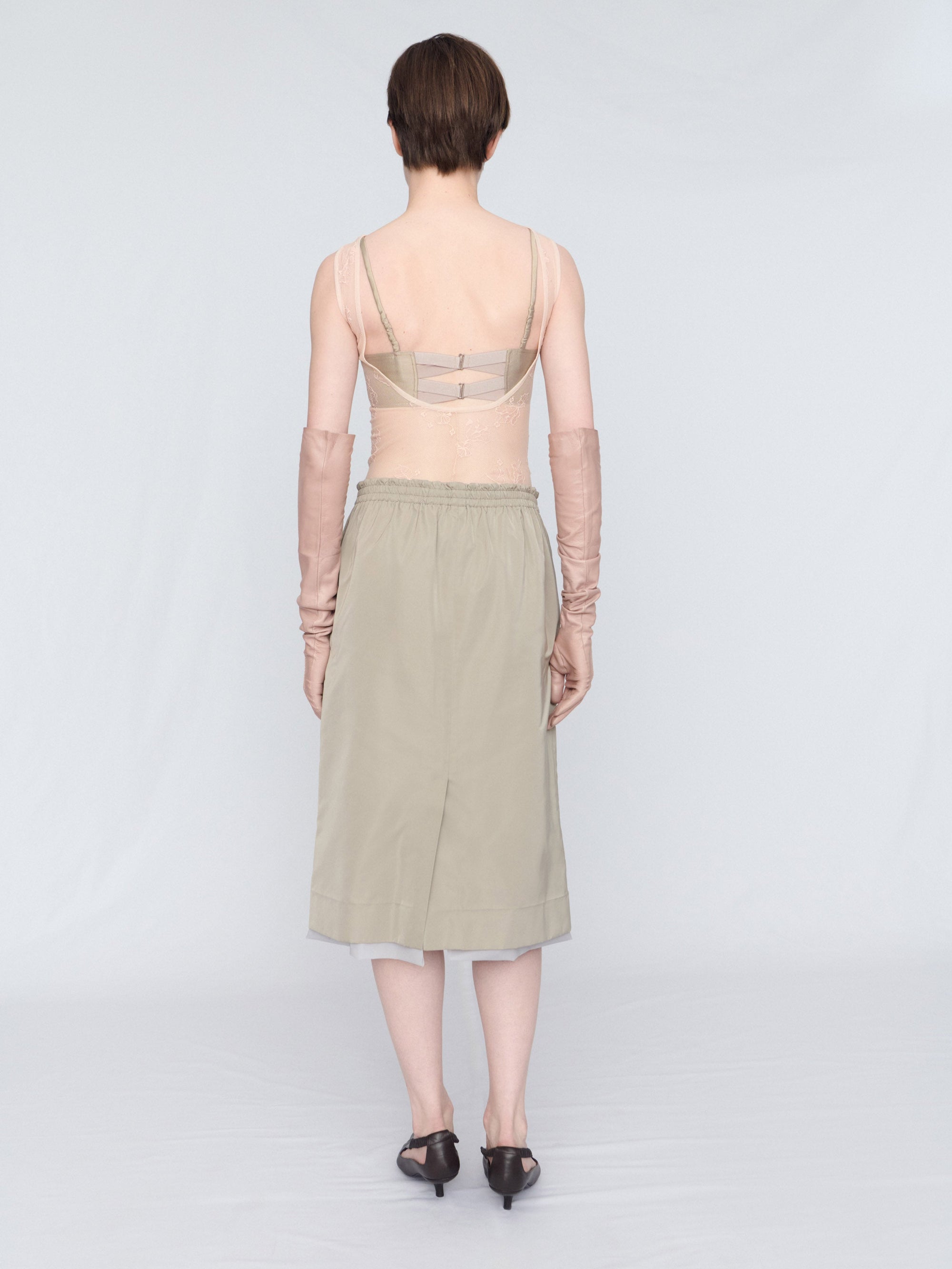 Pull-on skirt in duchesse