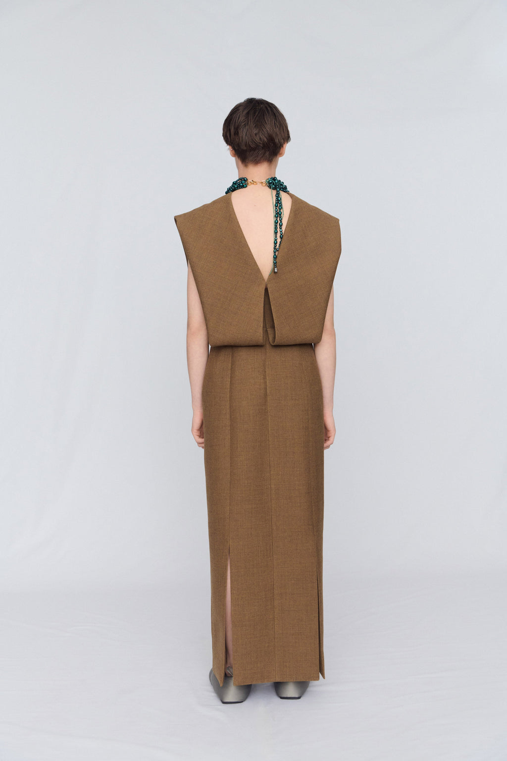 Tailored dress in double worsted wool