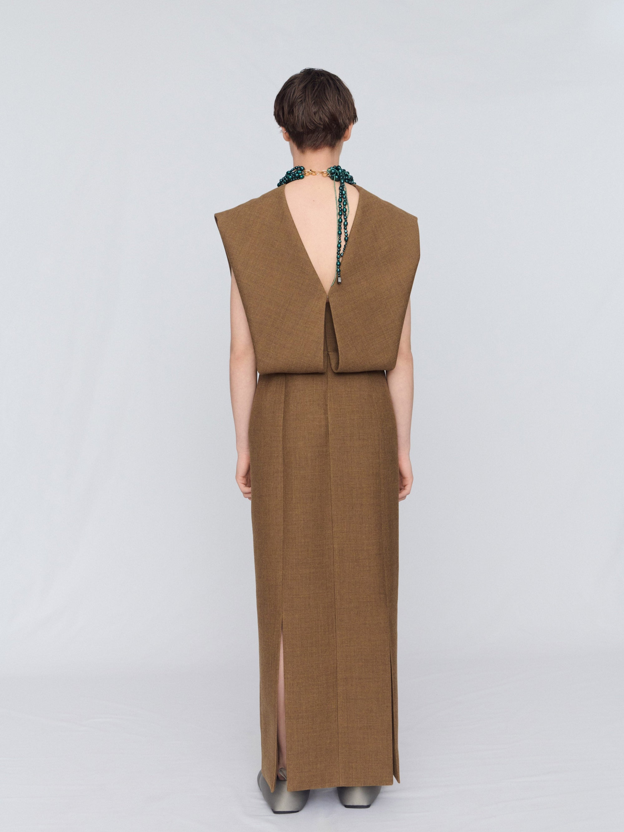 Tailored dress in double worsted wool