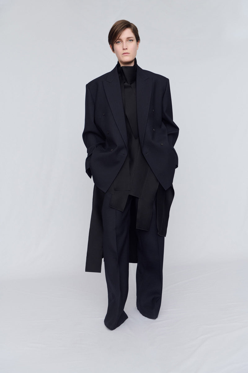 Straight leg trousers in evening tuxedo wool