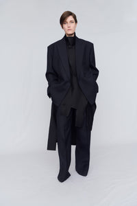 Straight leg trousers in evening tuxedo wool