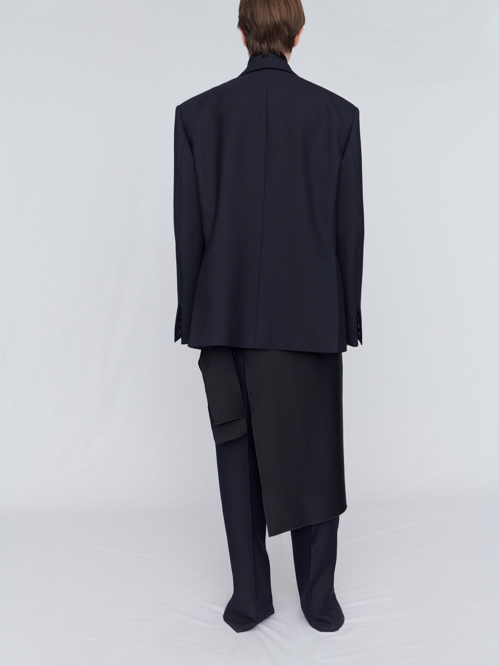 Straight leg trousers in evening tuxedo wool