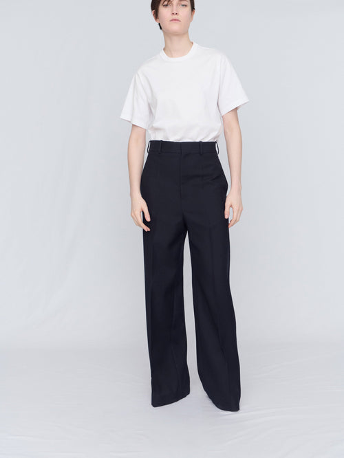 Straight leg trousers in evening tuxedo wool