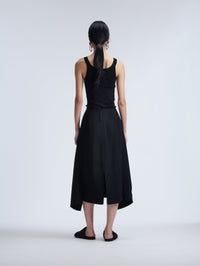 Wrap skirt in archive crepe