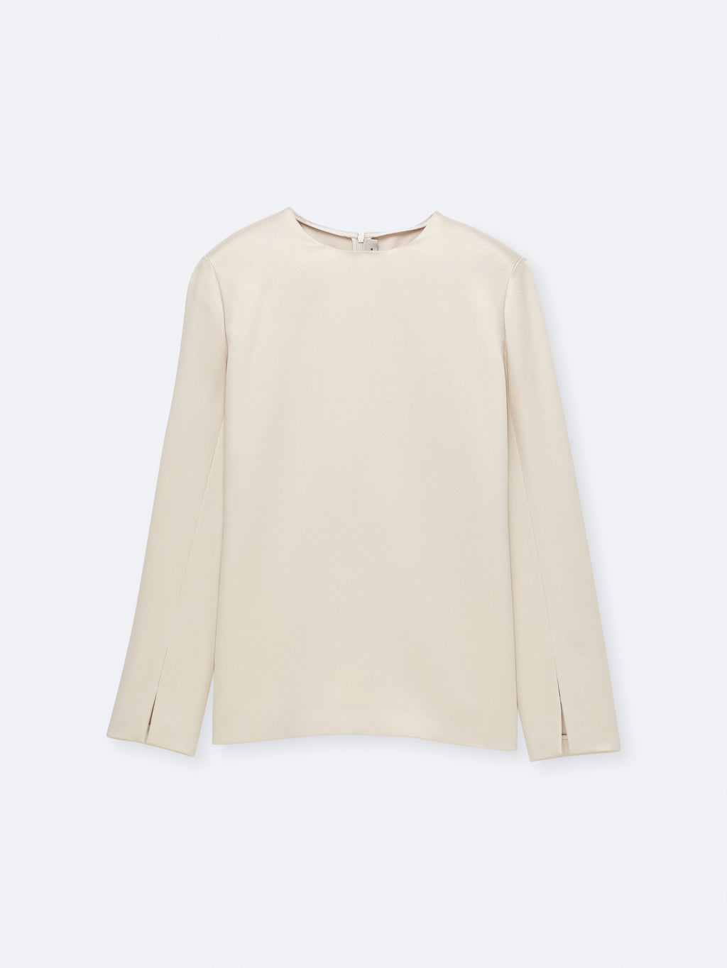 Long sleeve shift top in double satin