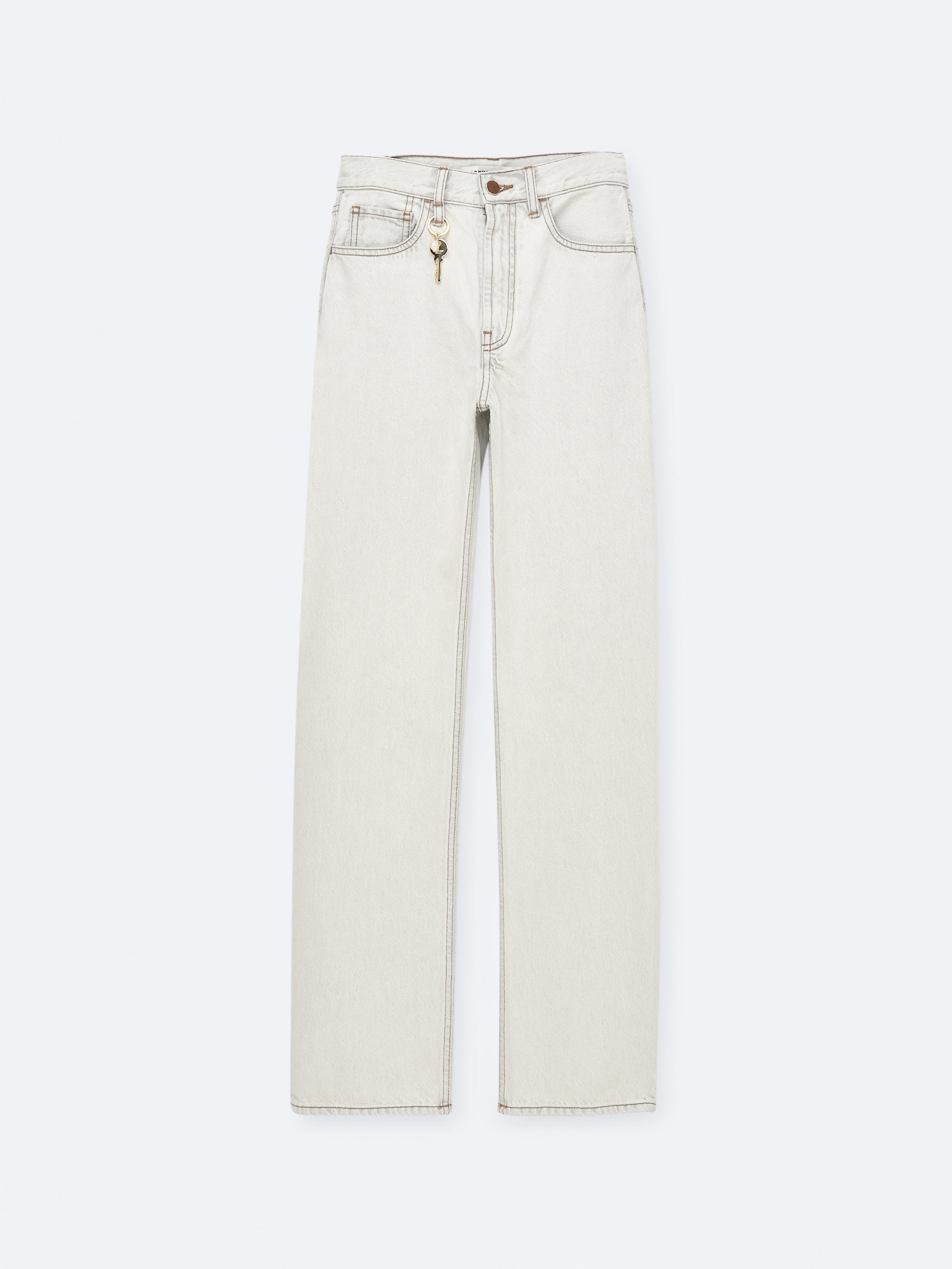 Pantalon 5 poches porte-clé en denim gris clair