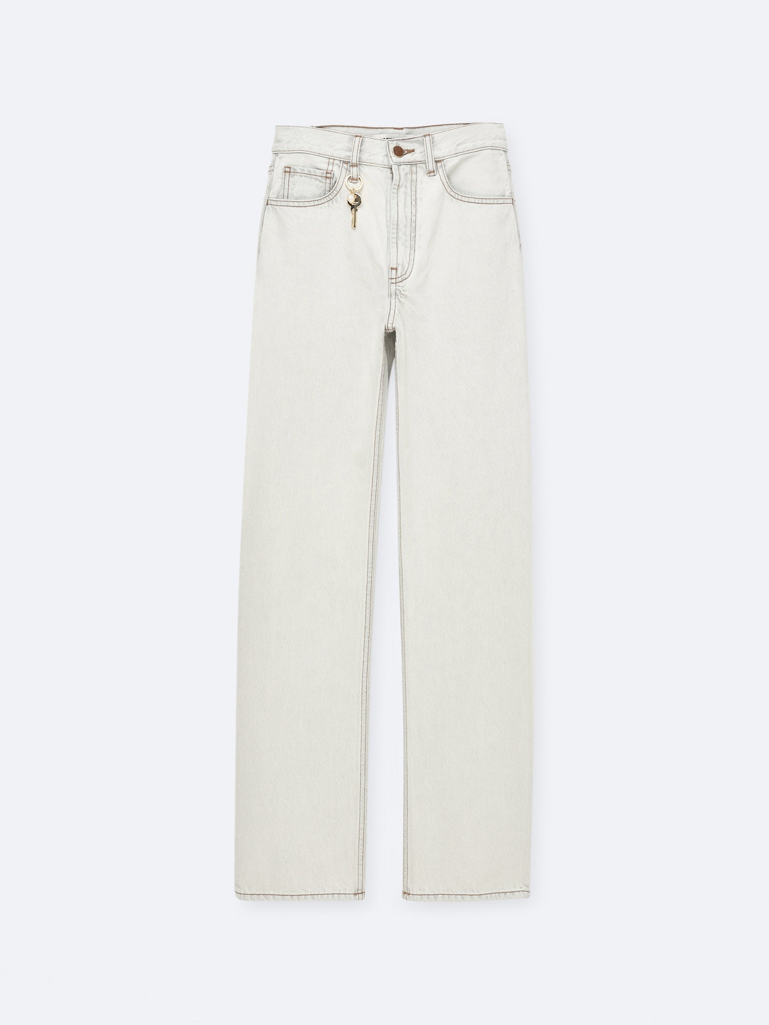 Pantalon 5 poches porte-clé en denim gris clair