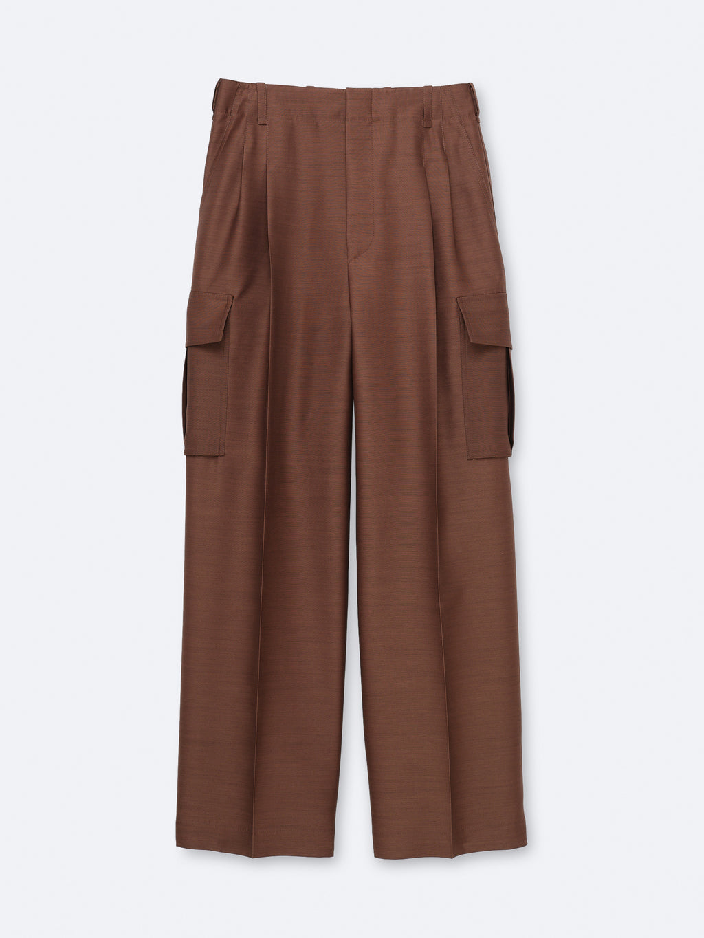 Pantalon cargo en toile de soie et laine