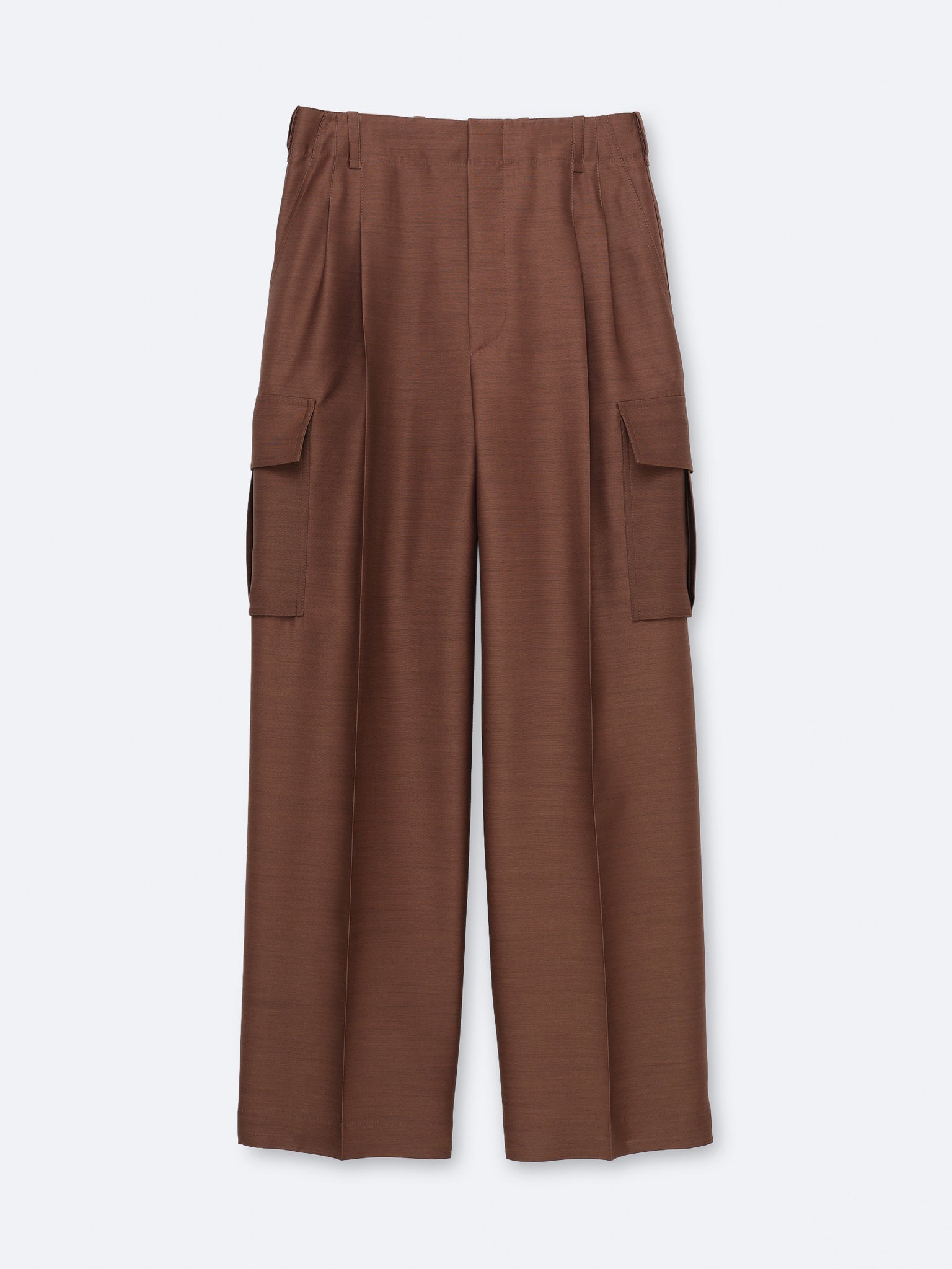 Pantalon cargo en toile de soie et laine