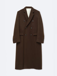 Manteau tailleur long en laine vierge double face