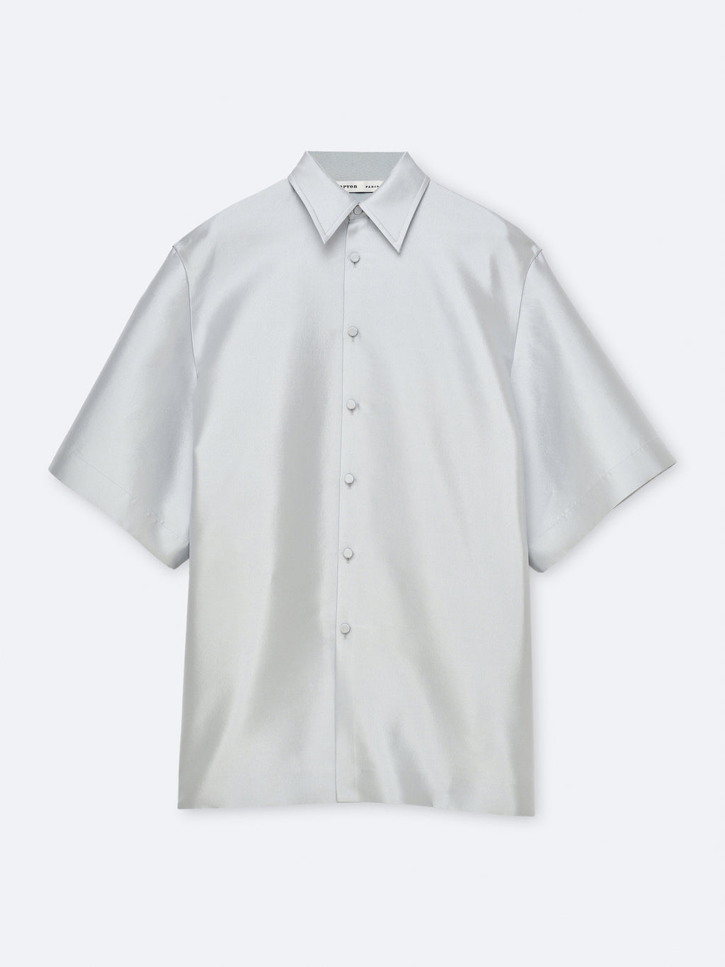 Short sleeve overshirt in silk wool couture