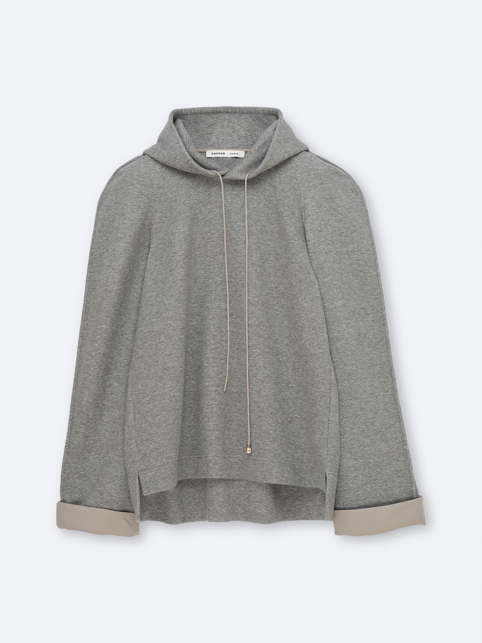 Sweat à capuche en jersey de cachemire et coton