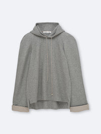 Sweat à capuche en jersey de cachemire et coton