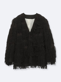 Oversized jacket in tassel fringe