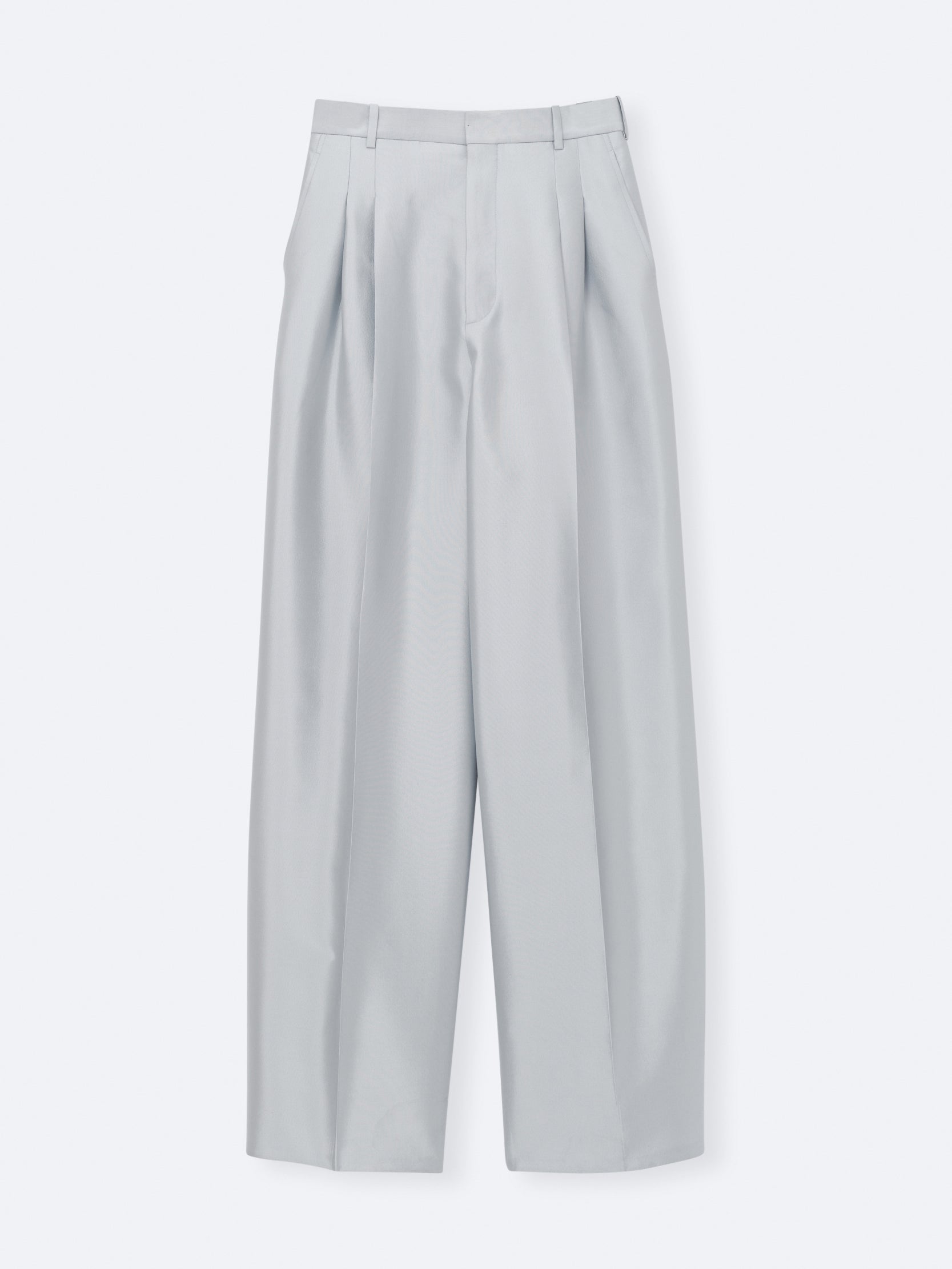 Double pleat trousers in silk wool couture