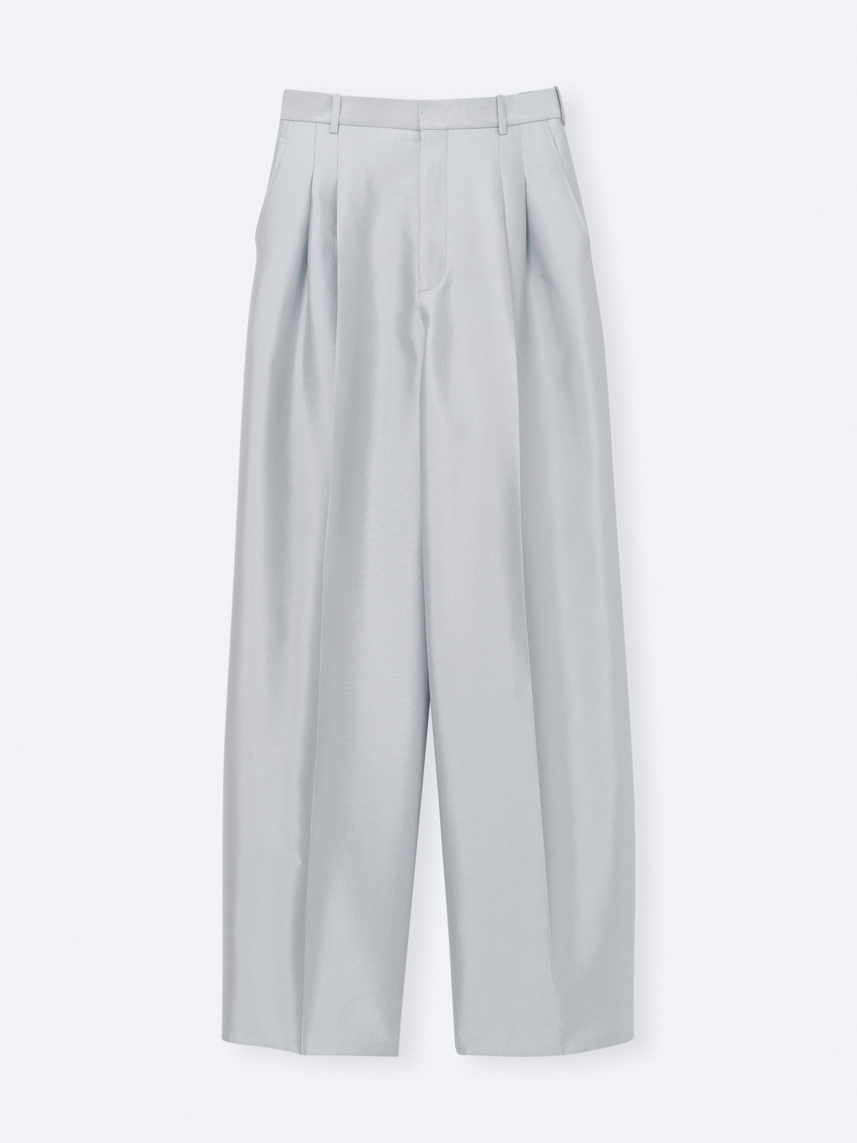 Double pleat trousers in silk wool couture
