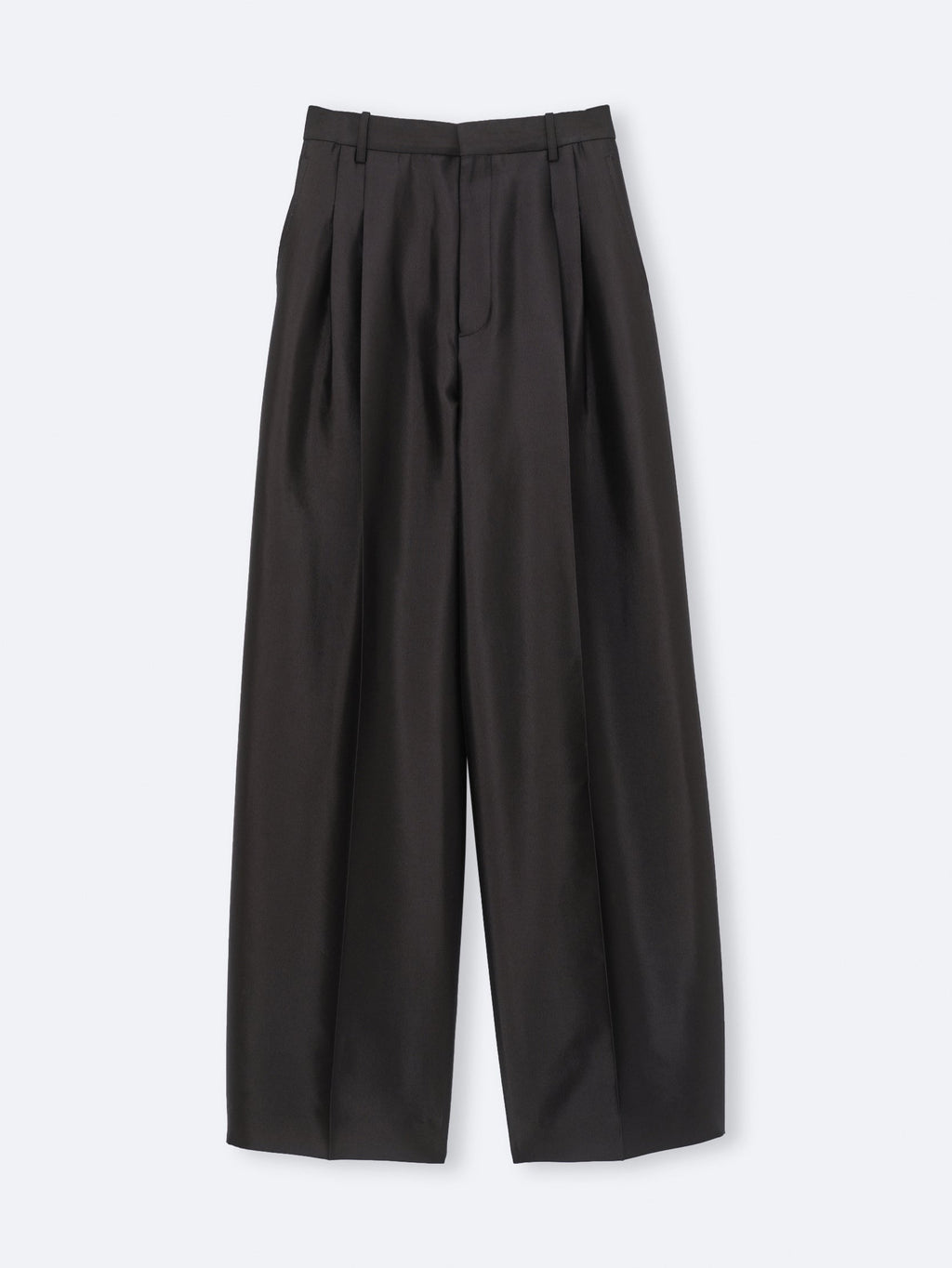 Double pleat trousers in silk wool couture