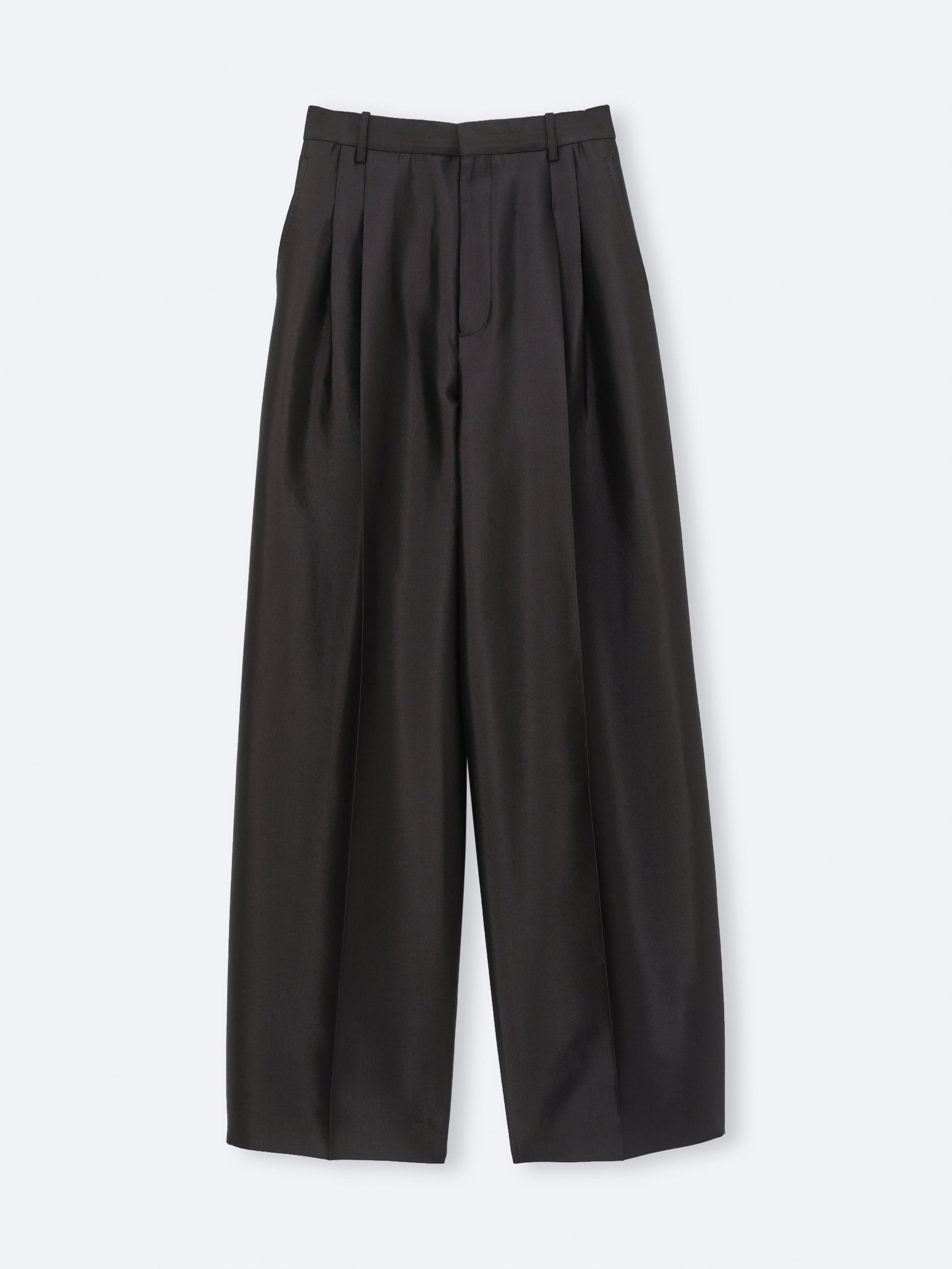 Double pleat trousers in silk wool couture