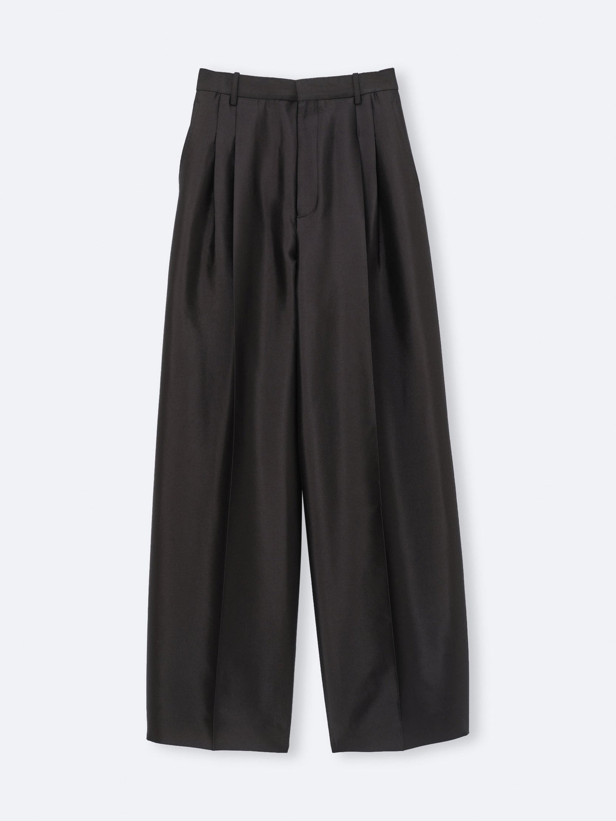 Double pleat trousers in silk wool couture
