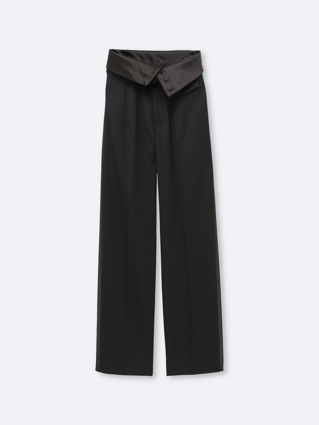 Pantalon orchidée en sergé de laine fluide