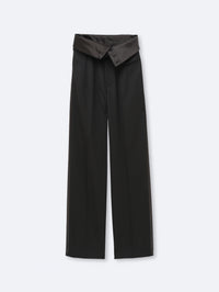 Pantalon orchidée en sergé de laine fluide