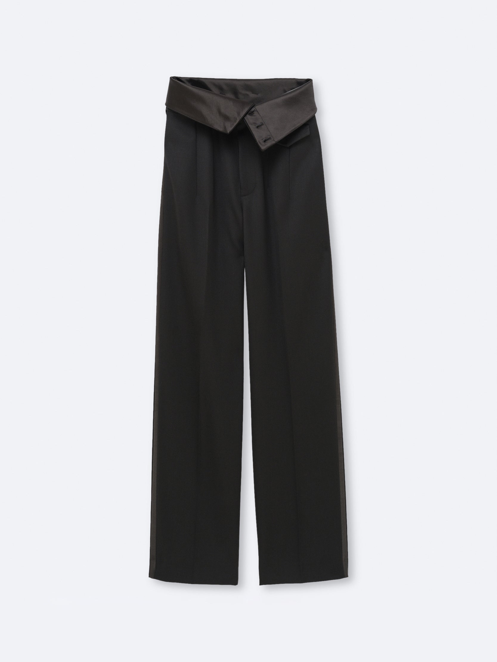 Pantalon orchidée en sergé de laine fluide