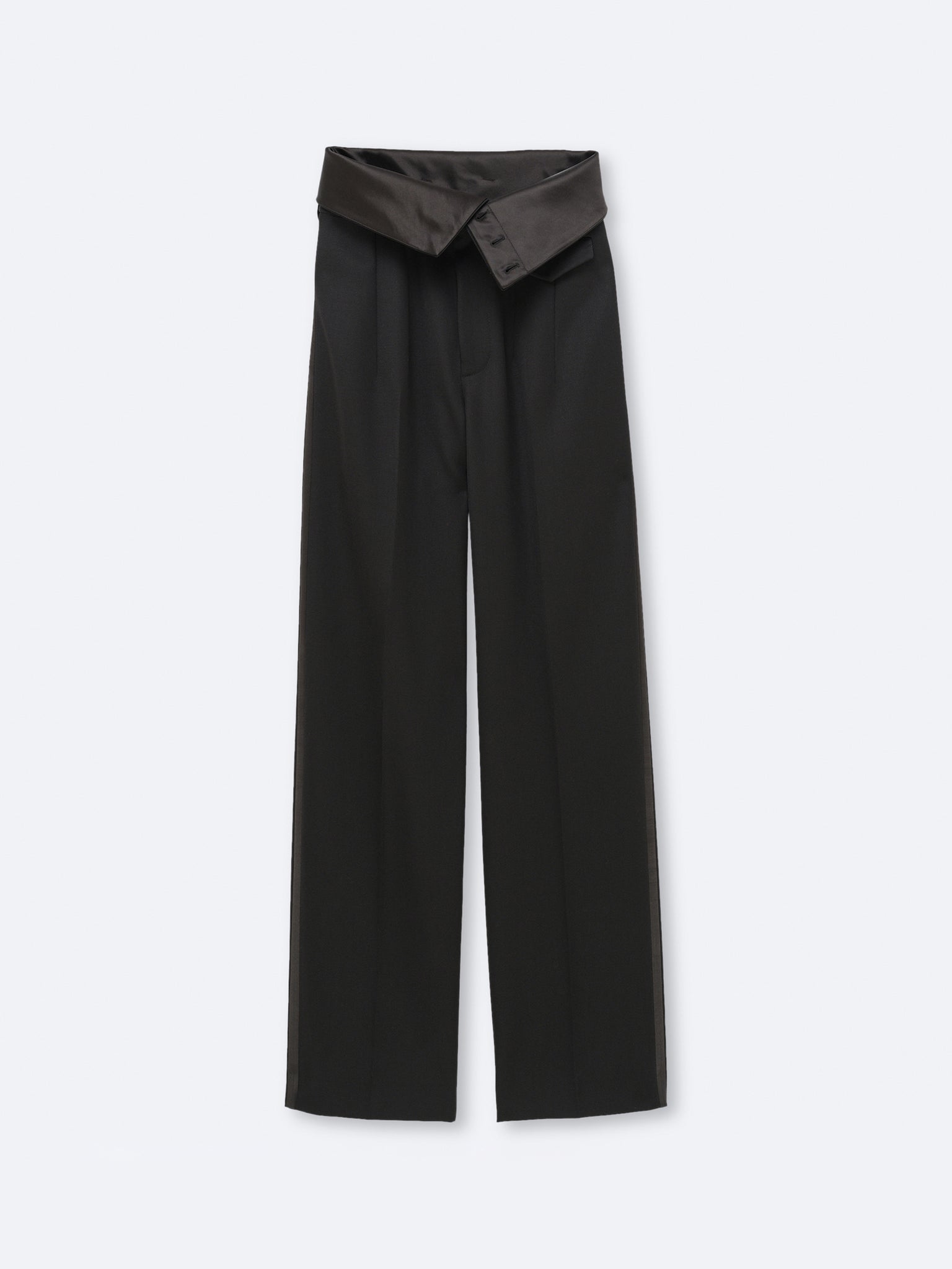 Pantalon orchidée en sergé de laine fluide