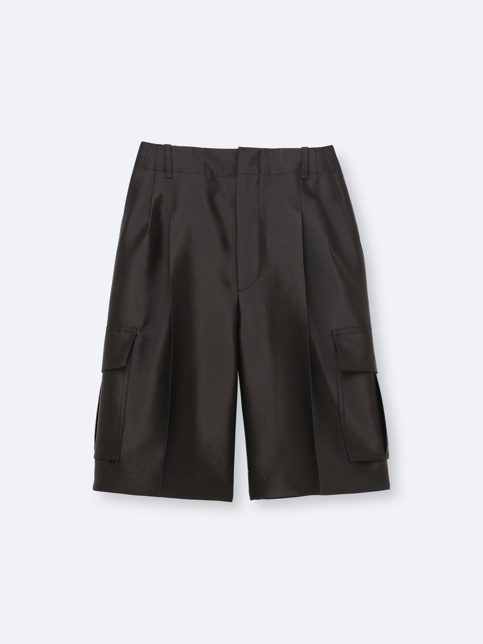Cargo shorts in silk wool couture