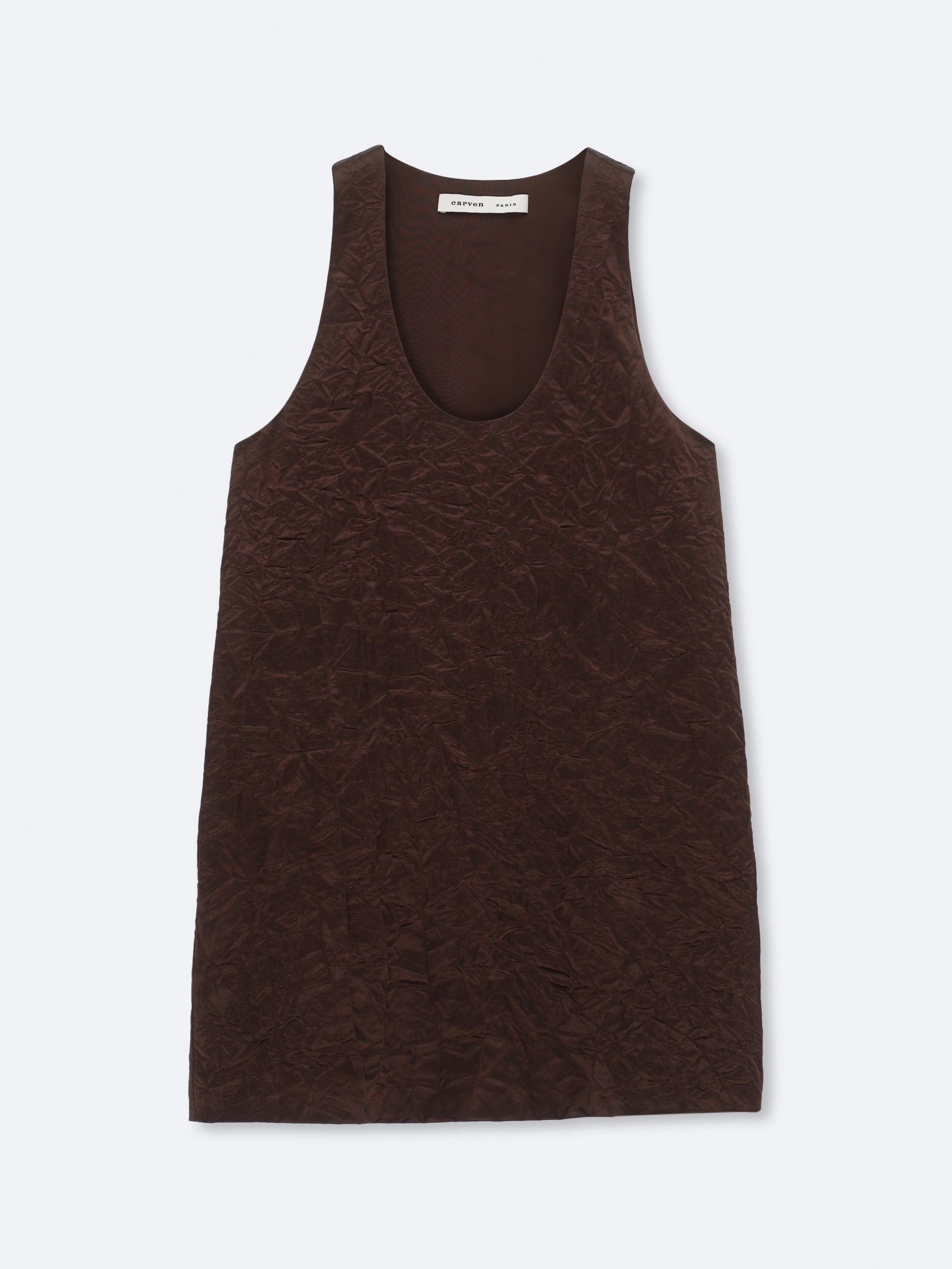 Tank top in crushed satin