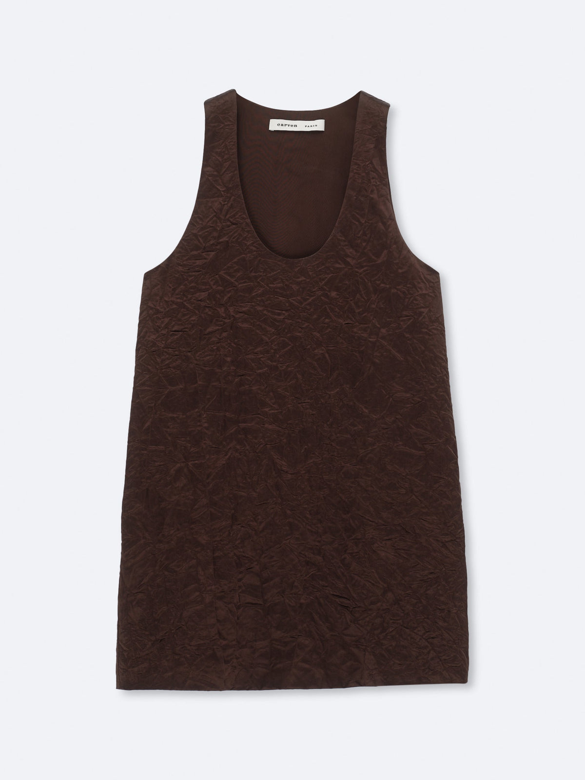 Tank top in crushed satin