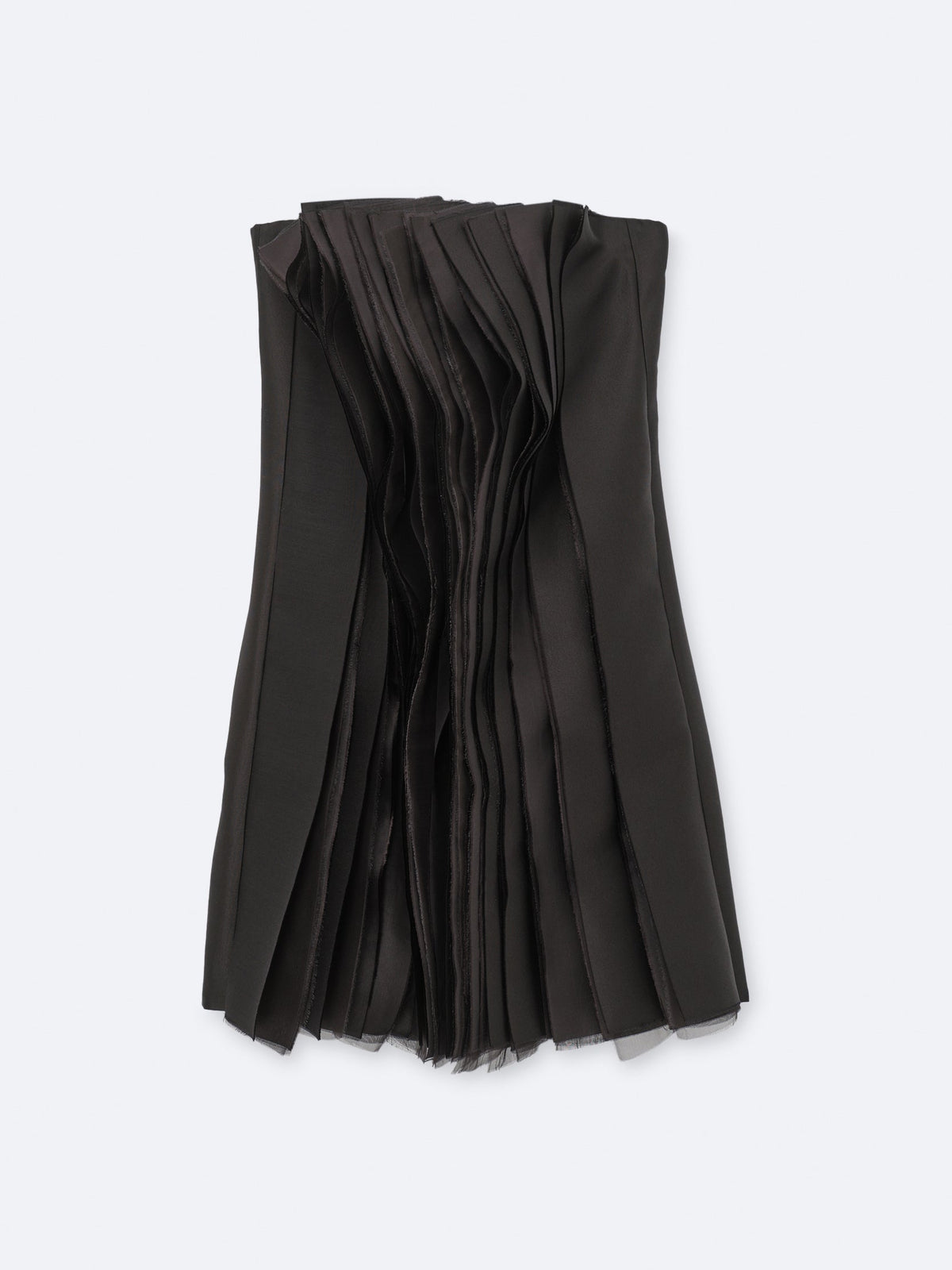Millefeuille bustier dress in silk wool couture