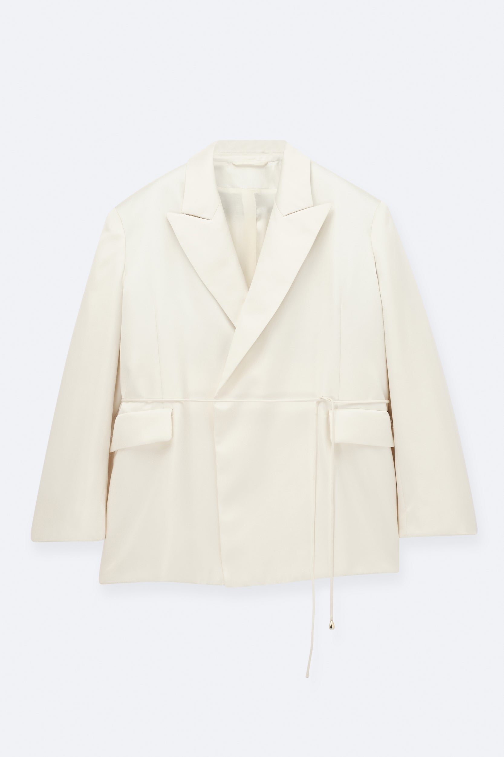Short padded coat in double silk
