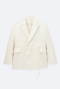 Short padded coat in double silk