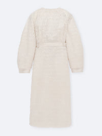 Fitted dress in feather jacquard