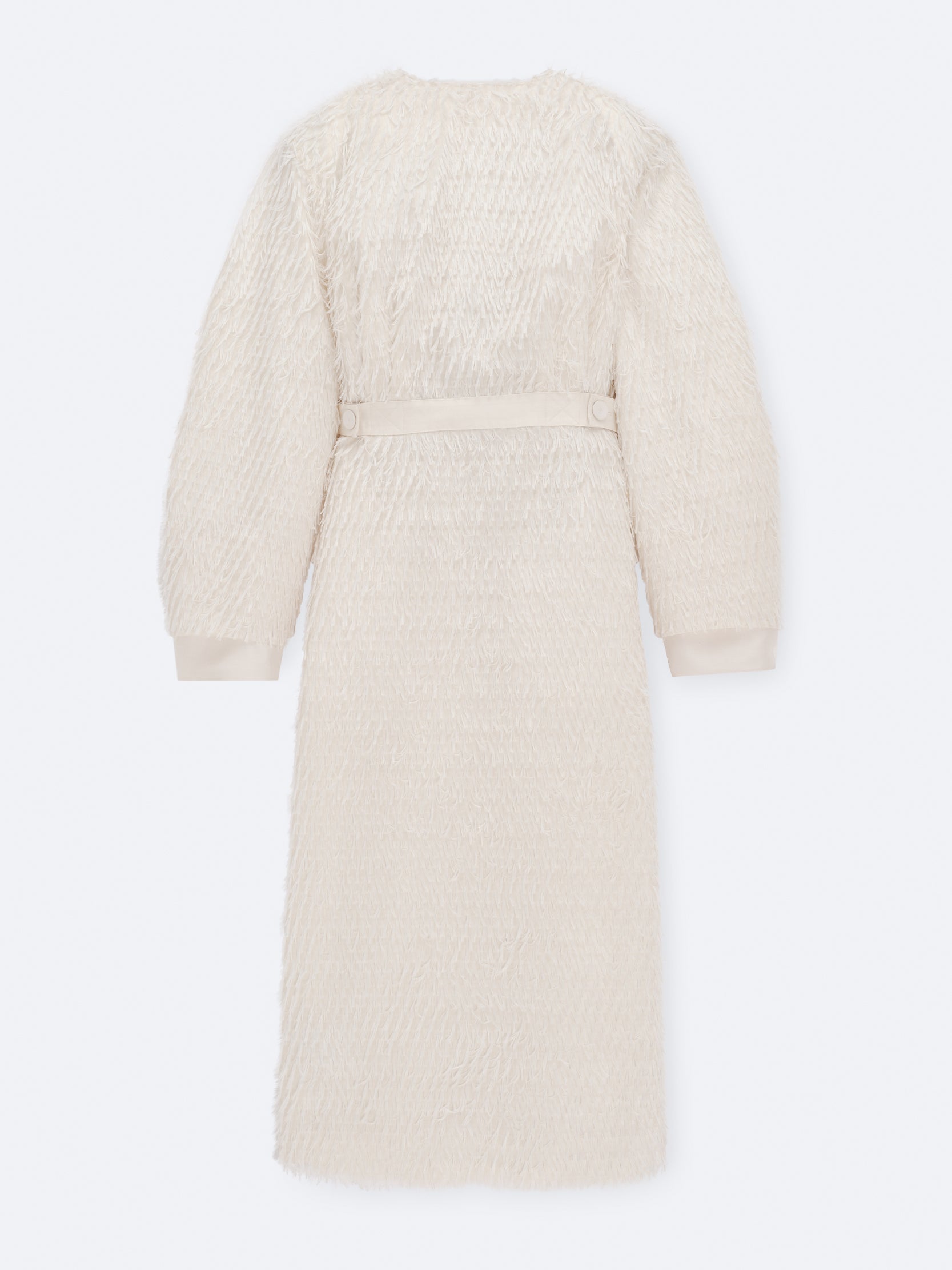 Fitted dress in feather jacquard