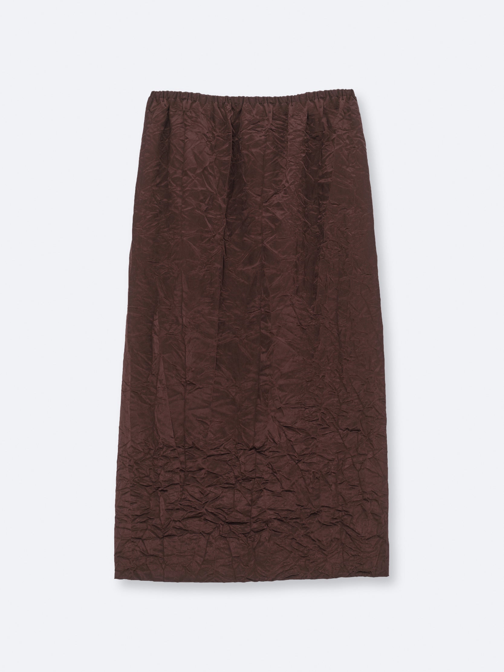 Pull-on skirt in crushed satin