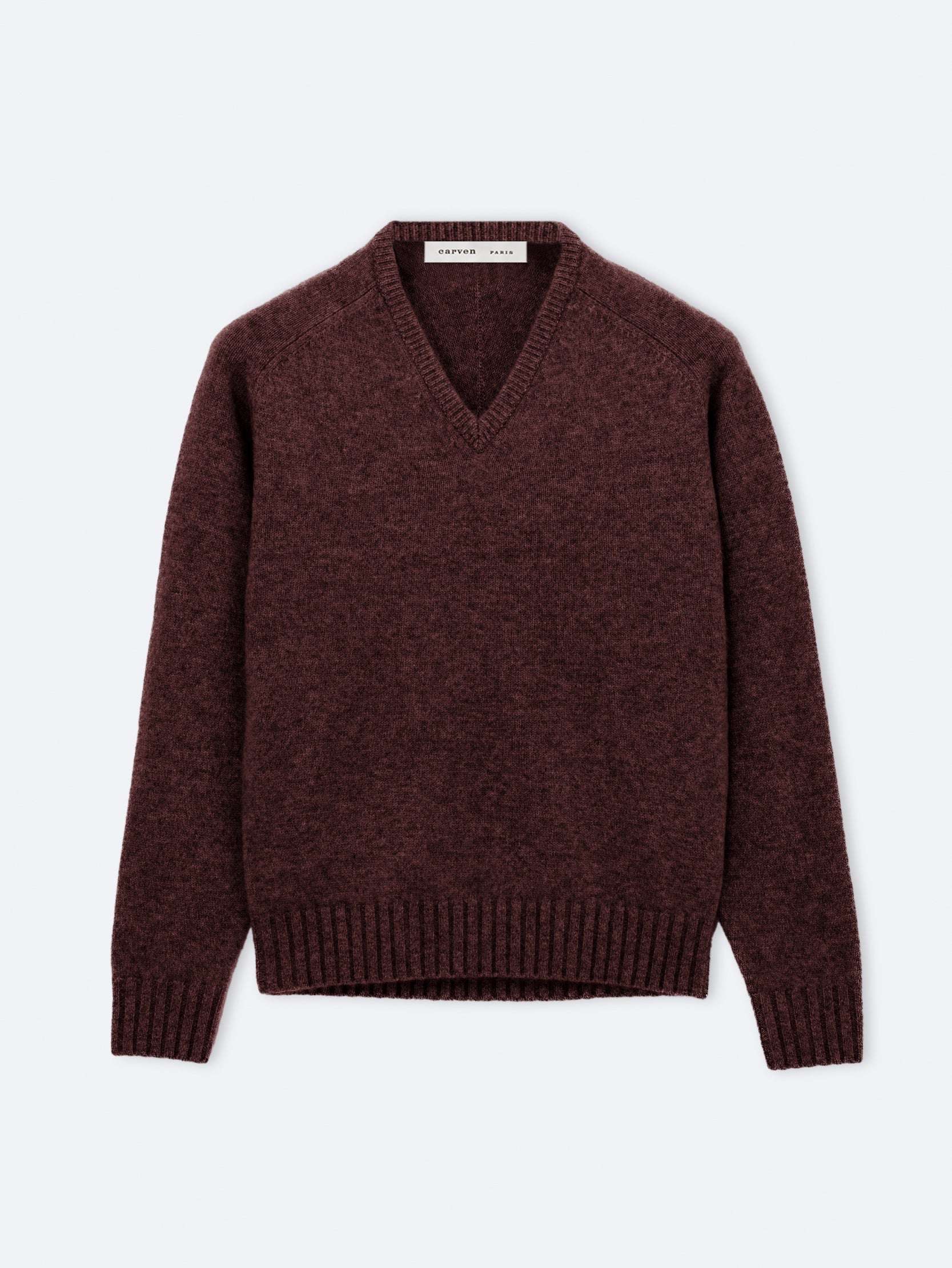 Pull col V en cachemire brossé