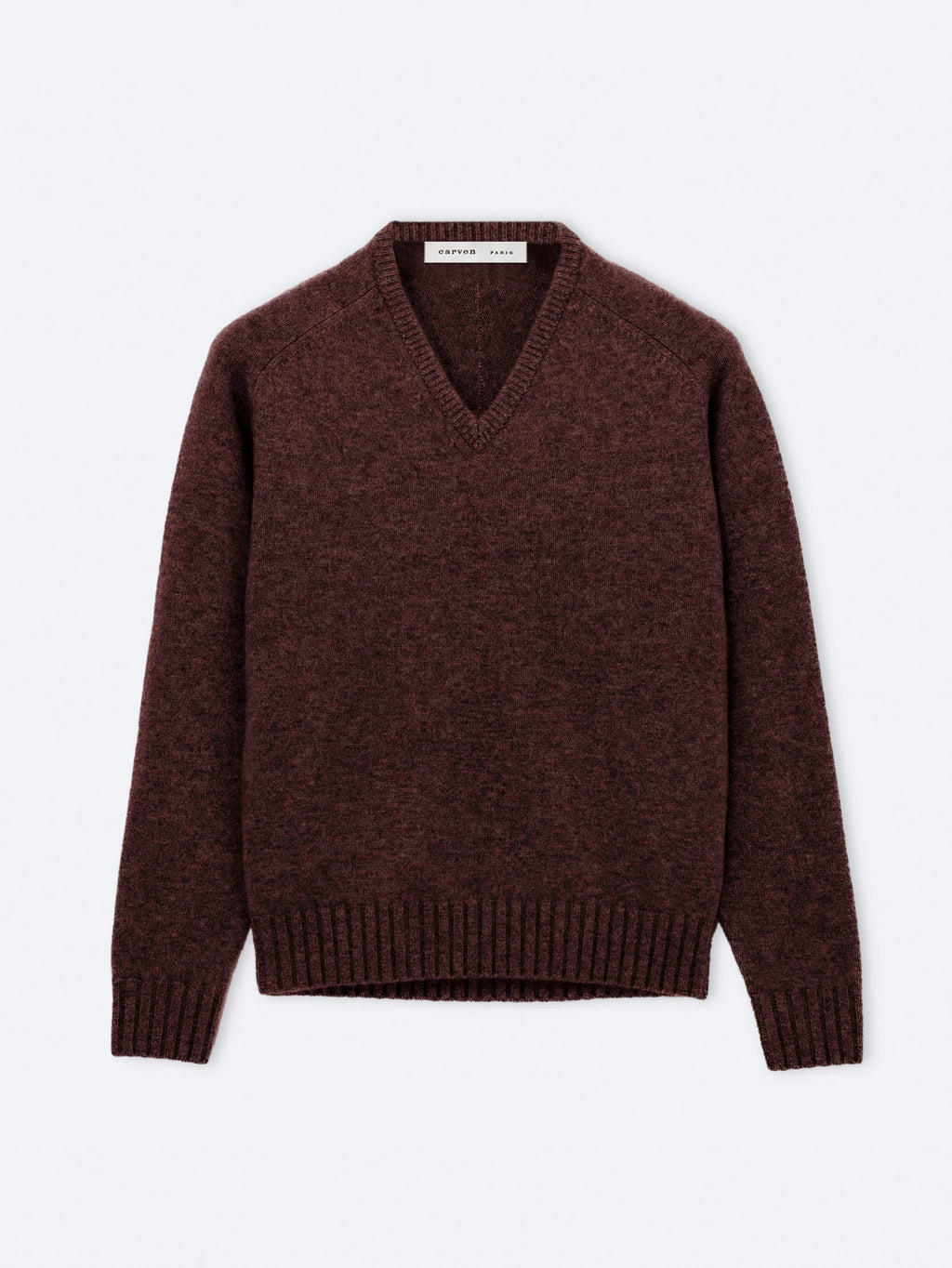 Pull col V en cachemire brossé