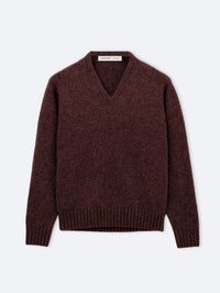 Pull col V en cachemire brossé