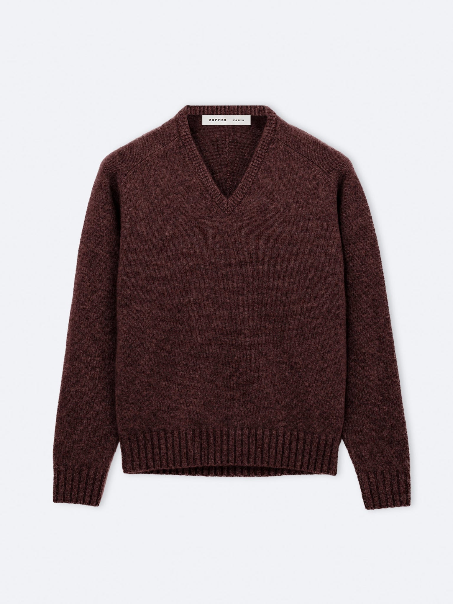 Pull col V en cachemire brossé