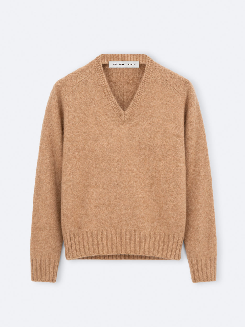 Pull col V en cachemire brossé
