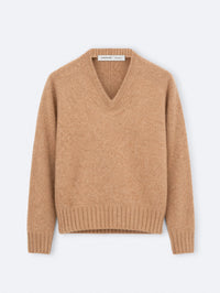 Pull col V en cachemire brossé
