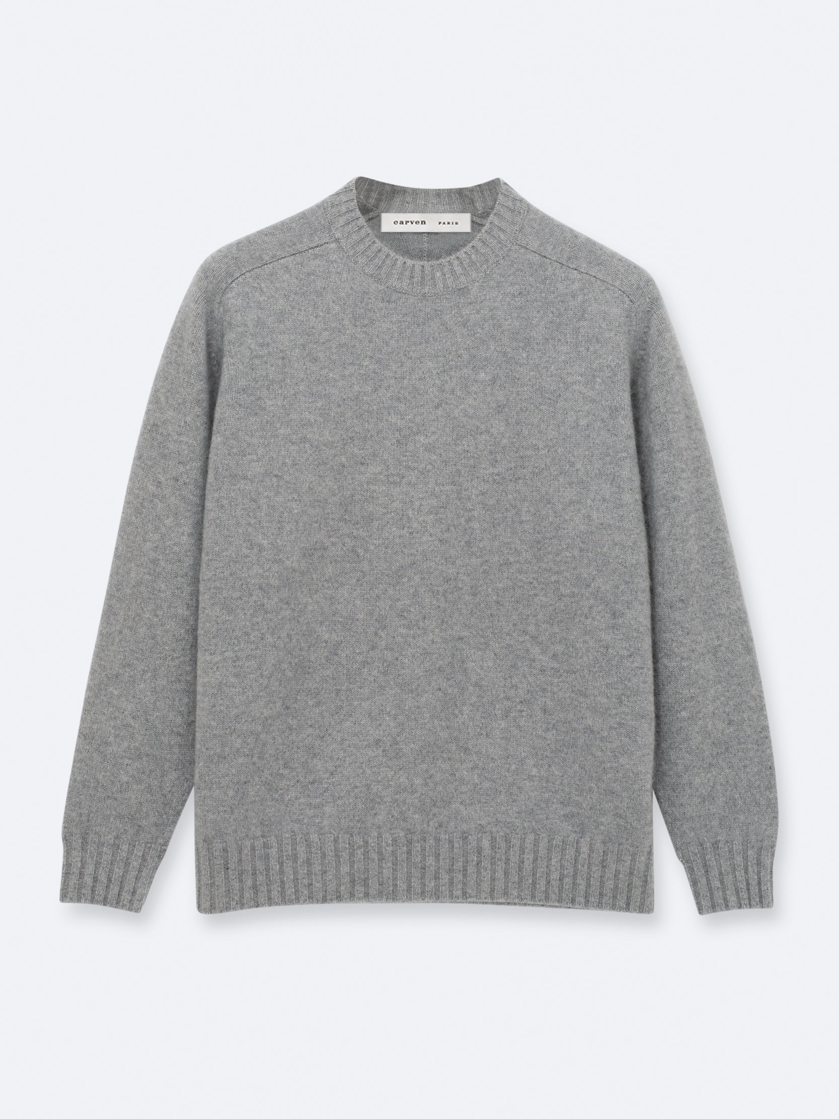 Crew neck jumper in brushed cashmere