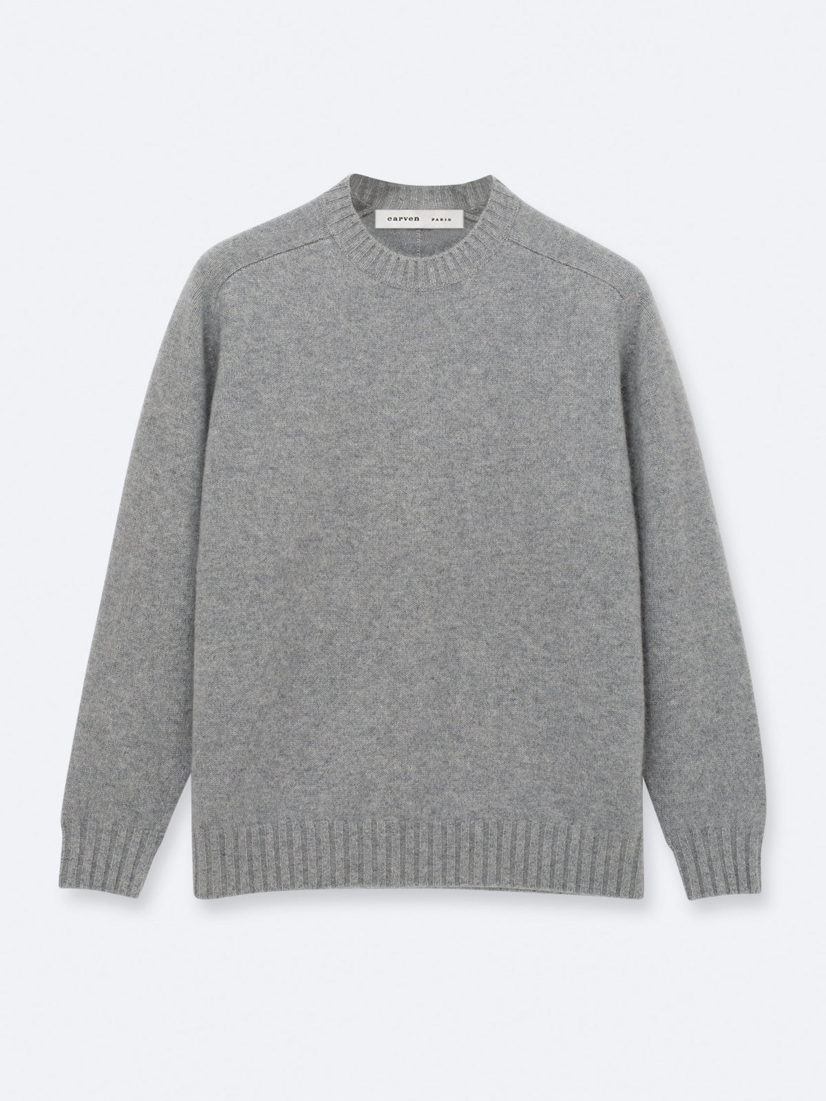 Crew neck jumper in brushed cashmere