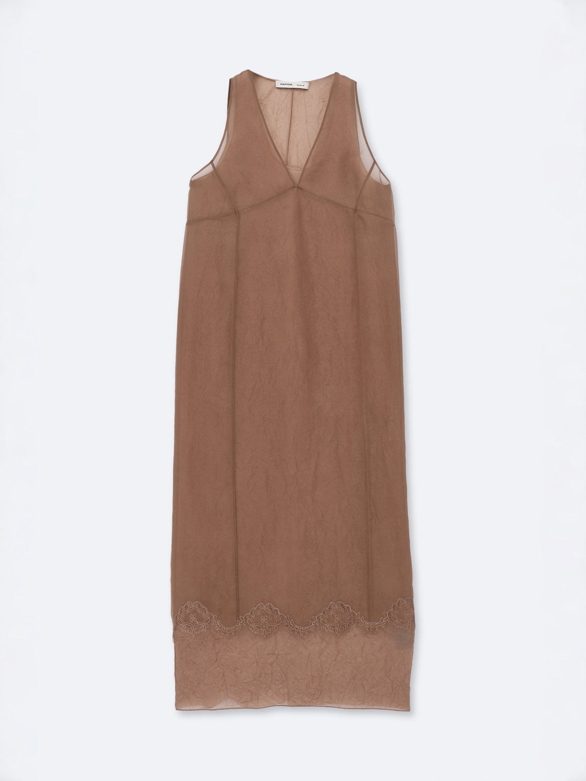 Layered lingerie dress in silk organza
