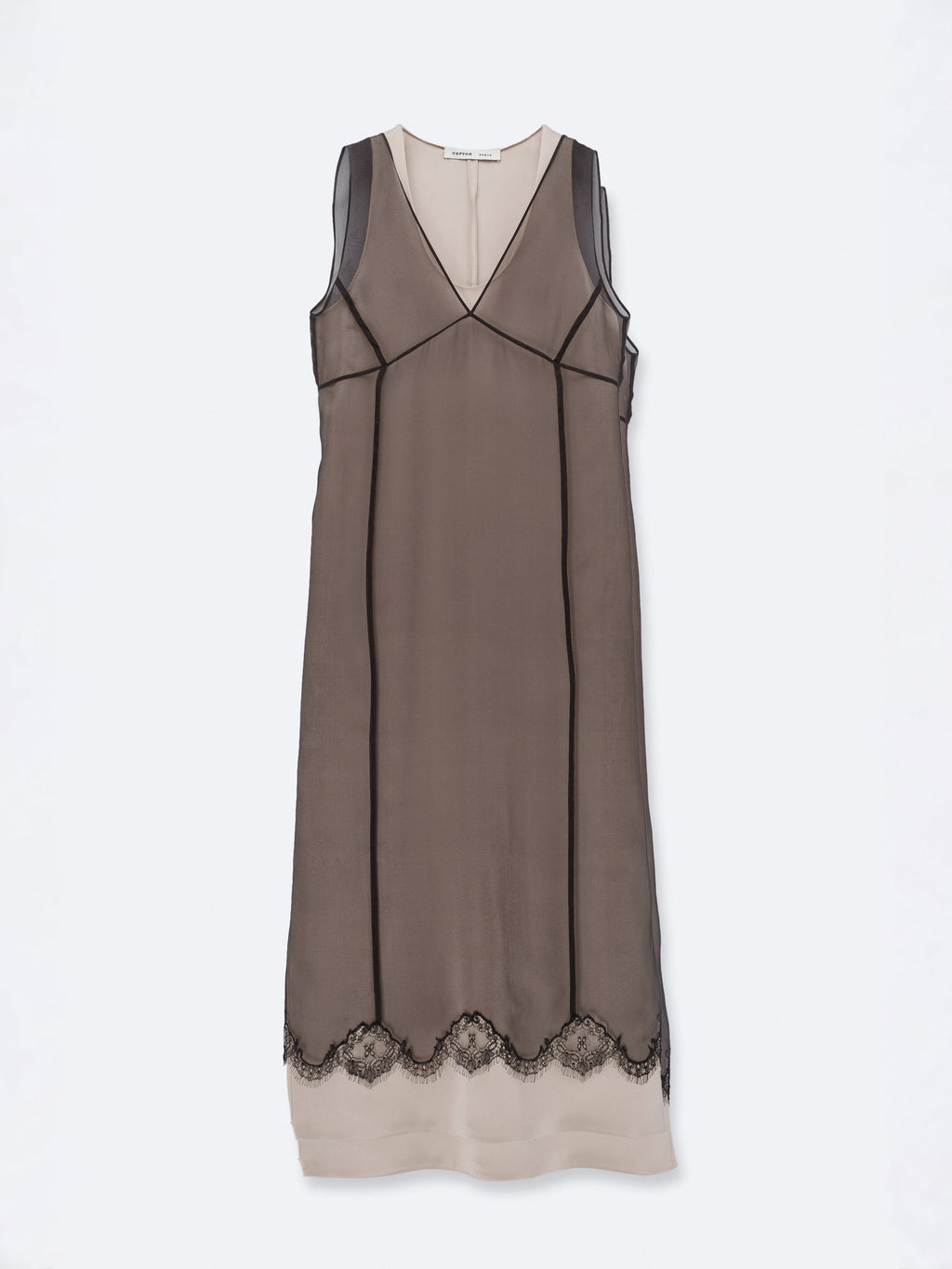 Layered lingerie dress in silk organza
