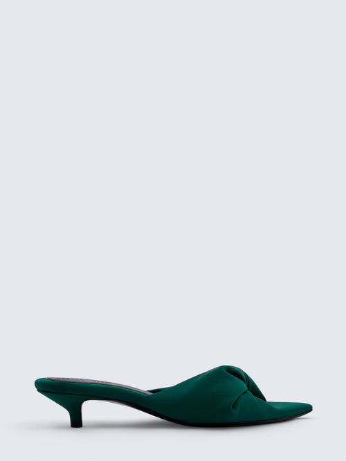 Coupole knotted open toe in satin
