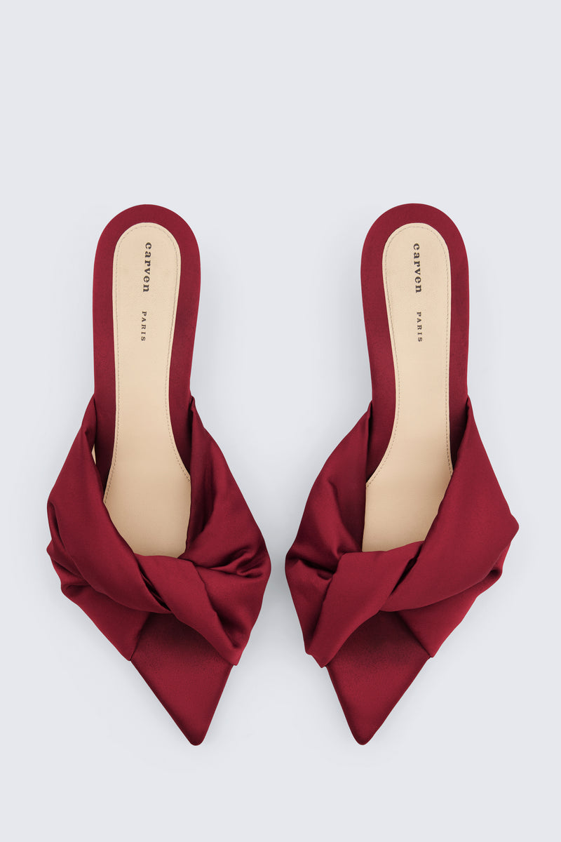 Coupole knotted open toe in satin jersey