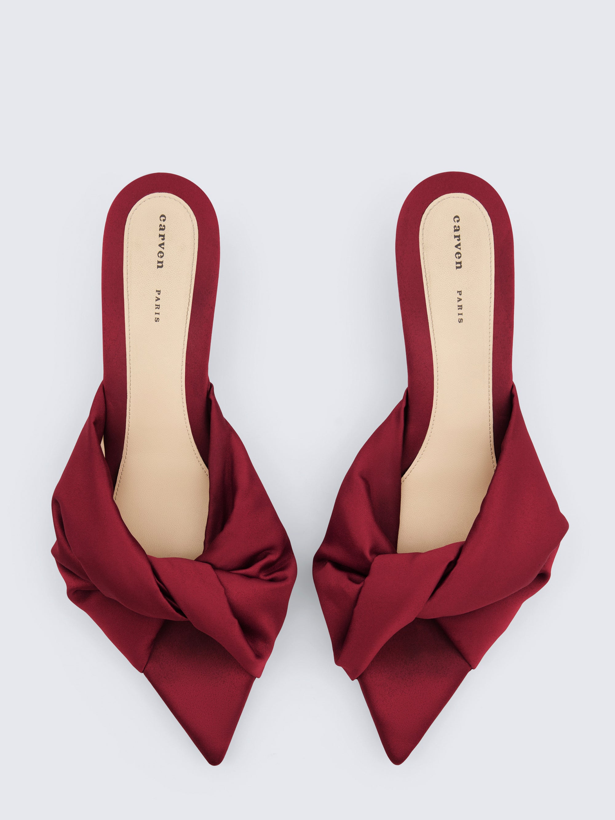 Coupole knotted open toe in satin jersey