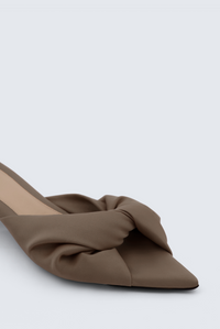 Coupole knotted open toe in satin jersey